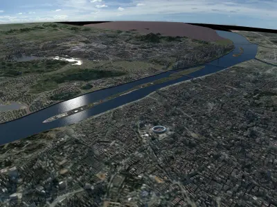 City 2 with skyscrapers 3D model