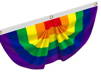 Rainbow Pride Flag Bunting 3D model