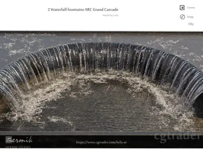  2 Waterfall fountains ARC Grand Cascade 3D model