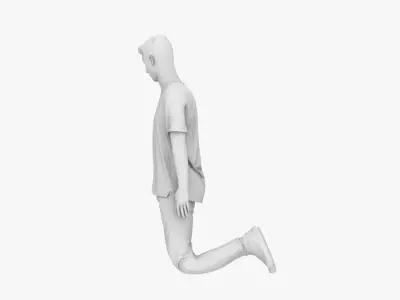 Boy Kneeling 3D print model