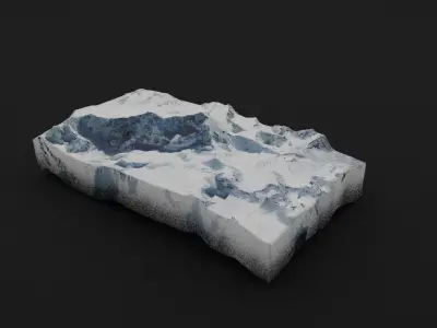 K12 Mountain Low-poly 3D model