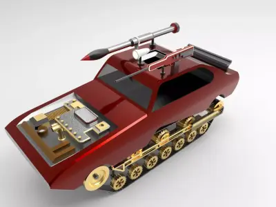 Mad Max Vehicle Low-poly 3D model