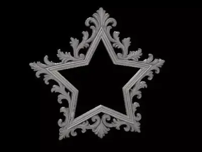 Ornate Star Picture Frame 3D print model