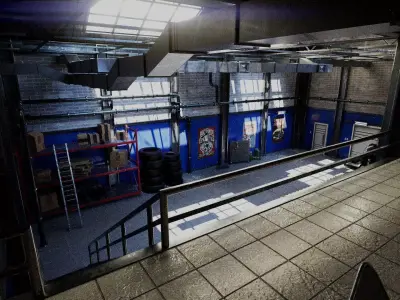 Garage props pack Low-poly 3D model