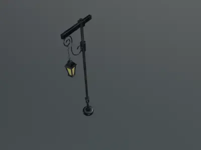 street lamp Low-poly 3D model 11