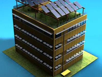 Ecological building 3D model