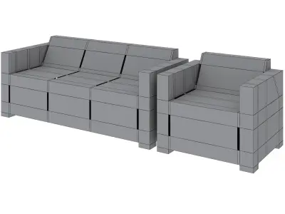 Park benches Manoa by univers and cite 3D model