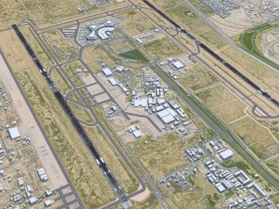 Baghdad Airport 15km Low-poly 3D model
