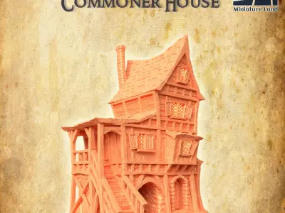 Old Commoner House Tabletop Terrain 28 MM 3D print model