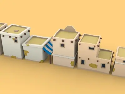 Desert City Pack Low-poly 3D model