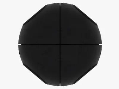 Futuristic Surveillance Drone - Spherical Sci-Fi Bot Low-poly 3D model