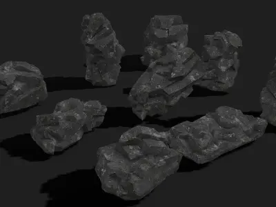 Mountain cliff Rocks - PBR Pack 08 Low-poly 3D model