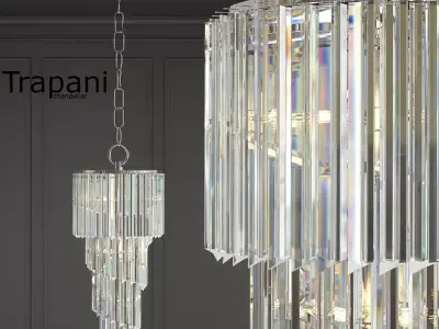 Trapani crystal chandelier 3D model