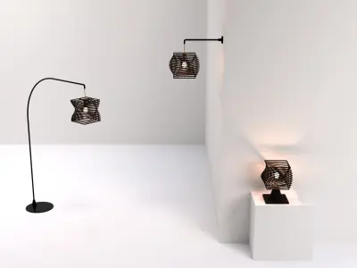 Lamp set table Low-poly 3D model