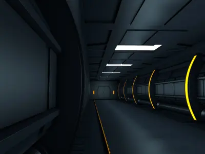 Sci fi Corridor 3D model 21