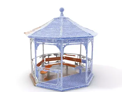 Elegant Gazebo model pack Low-poly 3D model