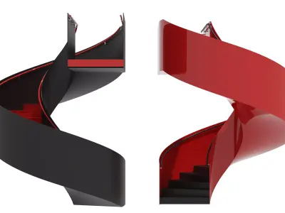 Spiral staircase 02 3D model