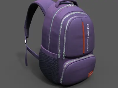 Backpack spot Generic human military fantasy scifi cloth  Low-poly 3D model