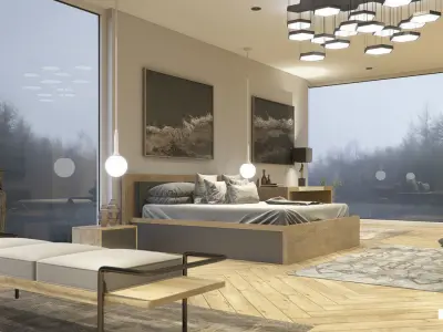 Vray - C4D scene files - Show Bedroom Interior 3D model