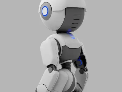 Droid  rigged - animated character 3D model