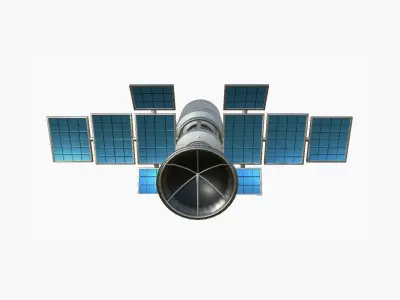 Satellite A05 Steel Blue - SciFi Space Design Low-poly 3D model