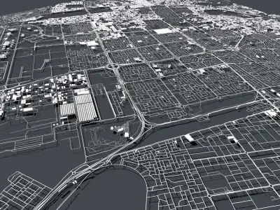 Cityscape Sharjah United Arab Emirates 3D model