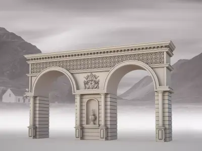 Architectural entry 3D model