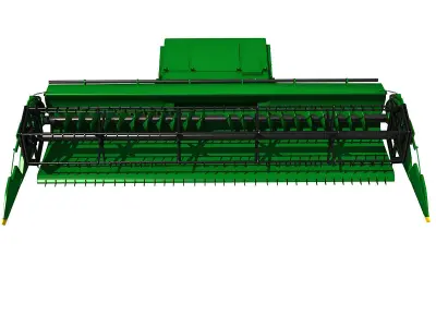 Green Combine Threshing 3D model