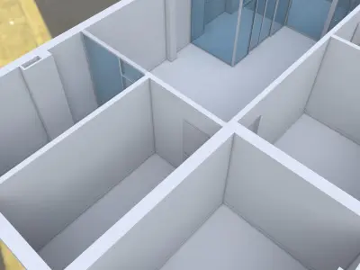 office floor plan of building 3D model