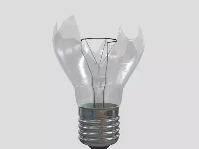 Light Bulb Broken Low-poly 3D model
