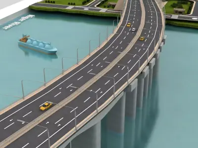 bridge Low-poly 3D model