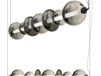 Series of pendant and floor lamps 3D model