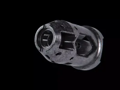 Muzzle brake industrial part  mechanical 3D model