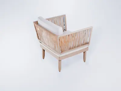 Low Poly Terrace Chair - Stylized Outdoor Furniture Model 3D model