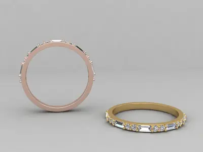 light weight Minimal diamond and budget ring 137-MW 3D print model