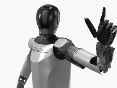  Kepler Humanoid Robot Silver Rigged for Maya 