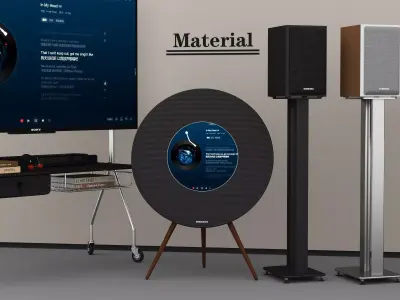 Modern High-Fidelity Audio Home Theater System Low-poly 3D model