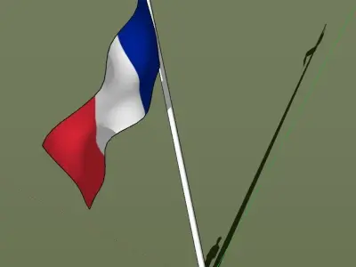 Nation flag with pole 3D Model Pack