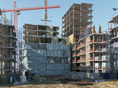 Modular Construction Site 01 Low-poly 3D model