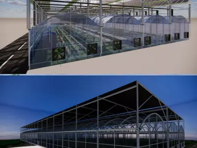 Agricultural Greenhouse Tent Frame -B9 3D model