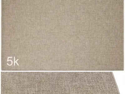 Carpet set 2215 - Jute Rug Taupe - 5K 3D model