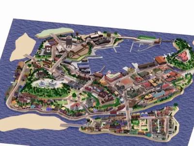 modern city- urban 3D model purchase