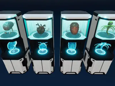 Sci Fi Laboratory Props Low-poly 3D model