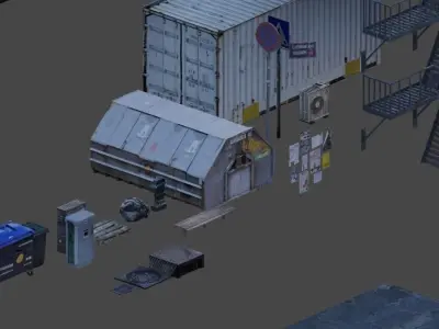 Photoreal Street Assets Blender 3D model