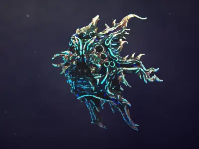 Alien Squid Low-poly 3D model