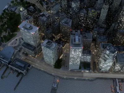  Manhattan Lower Tip Night Low Poly 