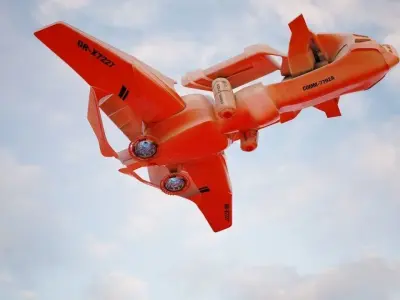 Spaceships spaceship flying in sky Free 3D model