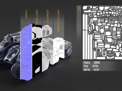 Sci-fi tank by starcraft concept Low-poly 3D model