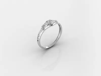 Women Ring Fancy Rings With Stone STL 3DM Render Printable 3D print model get