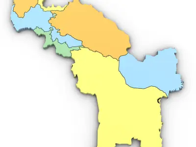 3d Political Map of Pakistan 3D model